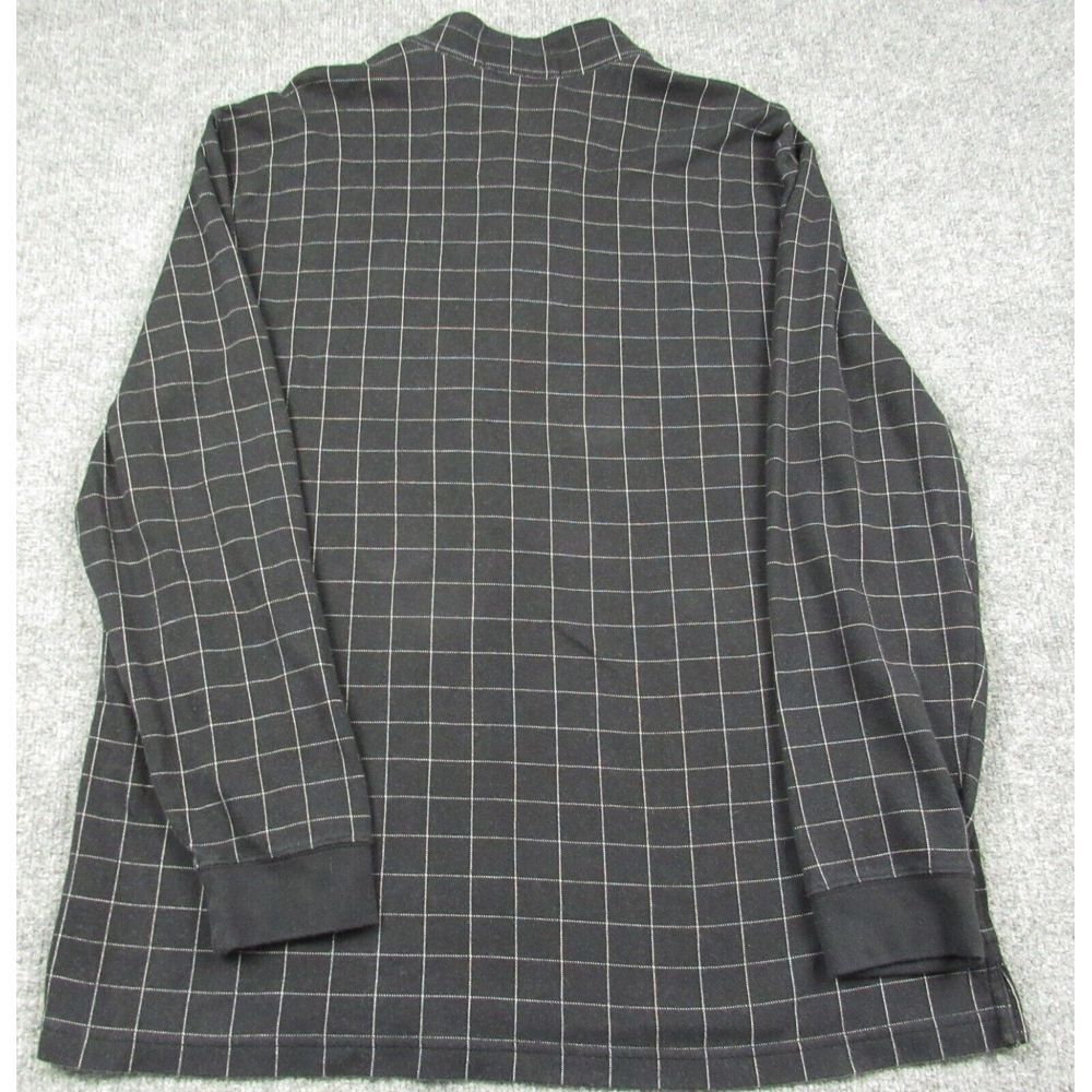 Fairway & Green Sweater Mens Extra Large Black Check  1/4 Zip Golf Pima Cotton‎